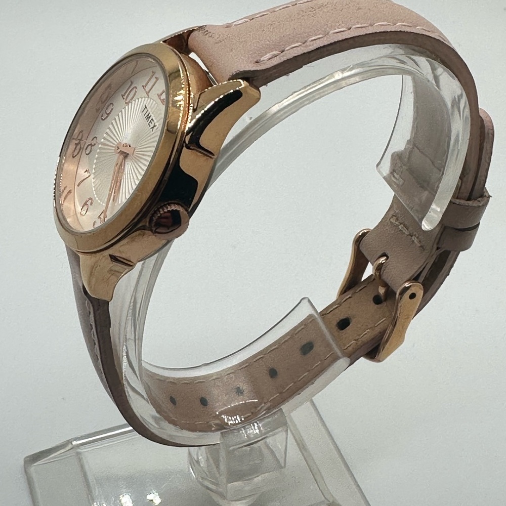Women’s Timex Quartz Watch Gold Tone And Pink Strap - Picture 4 of 10